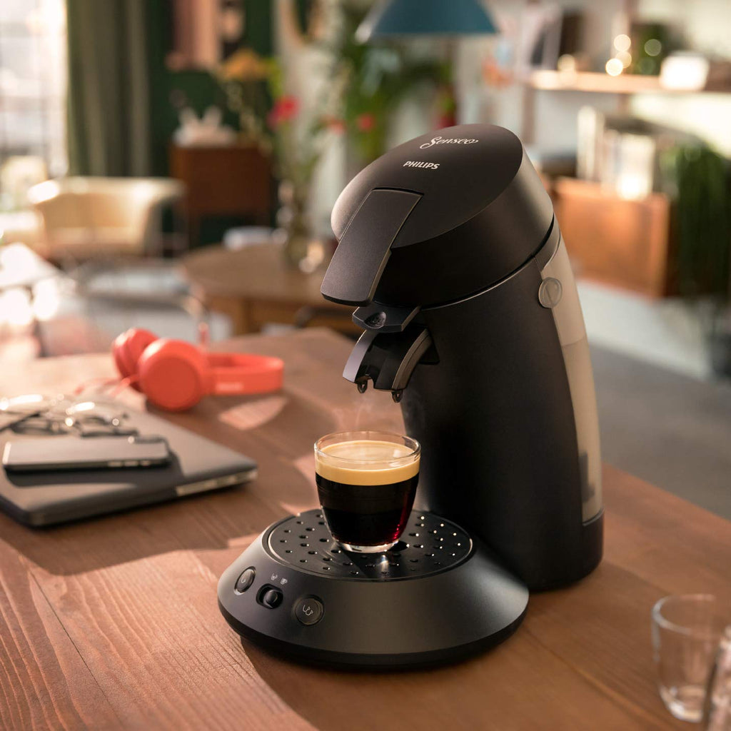Senseo Original Plus CSA210/61 - Cafetière à Dosette Crema Plus, Noir Intense