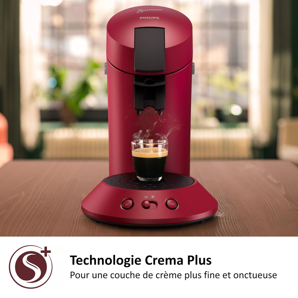 Senseo Original Plus CSA210/91 - Machine à Café à Dosettes 1-2 Tasses, Rouge